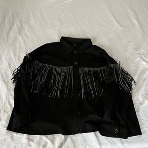 Black Frill Silver gems Jacket